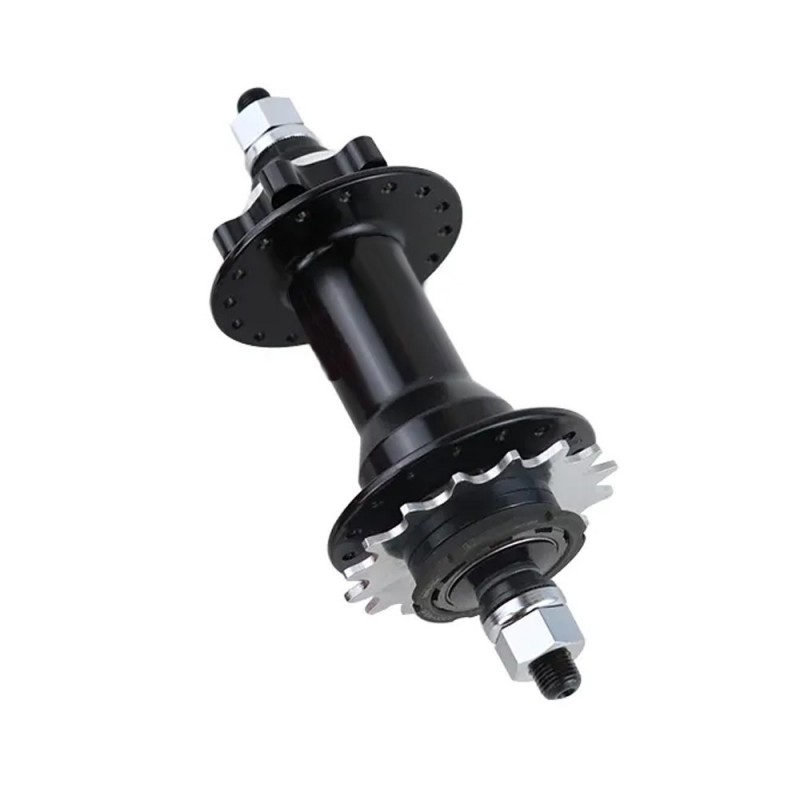 Maza Senzo 10x180mm 32H Tuercas Driver 14T Disco 6P Aluminio Negro